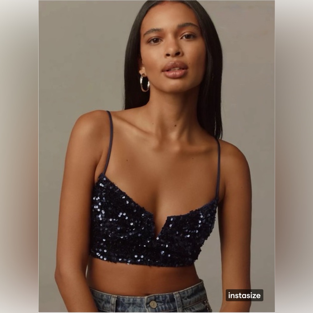 Nwt Anthropologie Eve Sequin Bralette